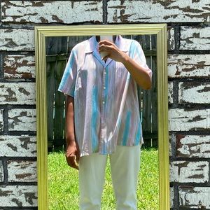 Vintage Sheer Pastel Button Up | 20W